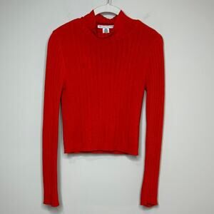 Urban Outfitters Orange Ribbed Mock Turtleneck Size S